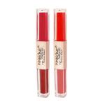 Pink Line 2 In 1 Dual Head Intense Matte Velvet Non-Cracking Anti-Transfer Long-Lasting Waterproof Liquid Lip Glosses Set (Juicy, Cheek) pack of 2