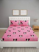 Growing Decorishing 300 3D Cartoon Printed Bedsheet with 2 Pillow Covers for Double Bed (86 x 90 Inches ,multicolor)