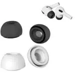 Crysendo Black & White Silicone Ear Tips Buds Compatible With Airpods Pro Headphones (Pack of 2)