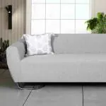 ODE & CLEO Paisley Ornament Foil Print Cushion Covers In Silver Colour With Zip Closure 45 * 45 CM (Pack of 2)