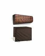 The Furnishing Tree 1.5 Ton Bluestar DLTU Brown Printed PVC Split AC Cover (25.4 x 99.1 cm)