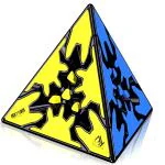 Kiditos QiYi Pyraminx Gear Cube Puzzle Pyramid Gear Cube Triangle Twisty Gear Cube (Tiled)