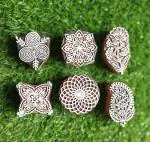 Reniq Blockwala Wooden Printing Block Stamp102 Printing Blocks Printing Blocks (Pack Of 6)