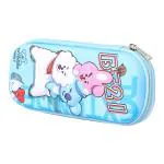 Samvardhan Ethylene Vinyl Acetate (Eva) Bt-21 K-Pop Eva Pencil Box Cute 3D Large Capacity Pencil Pouch Hardtop Case Pouch Organizer for Girls Boys Kids School Stationery Large Pouch (Small_Blue)