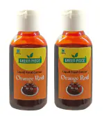 Green Piece Orange Red Edible Liquid Food Colour .(15 ml each)(Pack of 2)