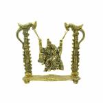 pujaNpujari Metal Radha Krishna Jhula Murti Idol Hanging Decorative Showpiece, Medium, Gold