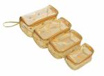 VYORA Transparent Makeup Pouch Cosmetic Organizer Storage Bag (Set of 4) Golden