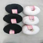 VARDHMAN KNITTING YARN - BABY SOFT (PACK OF 6 BALLS- EACH BALL 25 GM-TOTAL 150 GM) 3 black and 3 white balls