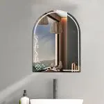 The Deqor Etching Frameless Mirror / Wall Mirror For Bathroom / Mirror For Bedroom / Mirror for Room - Semi Circular Shape ( 18x24 ) ( SC1824ET )