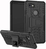 Accessories Kart Google Pixel 2Xl Black Plastic, Polycarbonate Shockproof Kickstand Back Case Cover