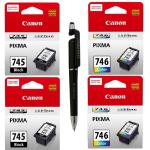 Canon PG 745 Twin & CL 746 Twin Ink Cartridge (Set Of 4) With 3in1 Multi-Function Mobile Phone Stand