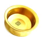 Indian Art Villa Stainless Steel With Brass Finish Serving Handi Bowl, Double Layer, Volume 400 ML