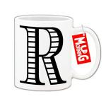 Mug Morning R Letter Mug Floral Design Coffee Mugs with Letter R R Alphabet Mugs Letter Mugs