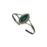 RAJASTHAN GEMS 925 Sterling Silver Bangle Bracelet Green Onyx Stone