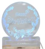 My Party Suppliers Blue Happy Birthday Cake Topper with LED Cake Decorations