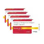 Leeford Geomax3g Omega 3, Omega 6 And Omega 9 Softgel Capsules, Helps In Immune System And Beneficial For Skin And Hair 10 Capsules - Pack of 4