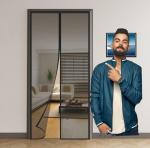 VISH CREATION Magic Mesh-Good Night Magic Mesh Magnetic Mosquito Screen Door Net Curtain with Magnets Reinforced Polyester Mesh Curtain Back Door Mesh with Full Frame Hook & Loop (Pack of 1)