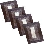 AVI TRADERS Microfiber Door Mat (Brown, Free, Pack of 4)