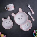 Buy THE BAMBOO CO Radiant Rabbit Bamboo Kids/Baby Feeding/Dinner Set of ...