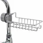 Aider 1 Pc Metal Chrome Finish Kitchen Faucet Sponge Holder for Sink