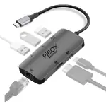 Pibox India 6 in 1 Aluminium Type C Adapter with HDCP Support 4K HDMI Port, Ethernet 100mbps RJ45 Port, USB 3.0 Port, USB-C Power Delivery, for Thunderbolt Devices