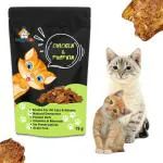 Wiggleboo Chicken And Pumpkin Cat Treat Travel Pack Protein Rich De-Wormer For All Cat Breed (75G)