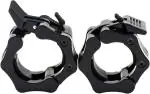 SERVEUTTAMBarbell Lock Collars for 50mm/25mm - Olympic Barbell Locks for Rods(1 Pair) | Quick Release Locks Great for Workout, Weightlifting, Fitness & Strength Training (Black, 50mm)