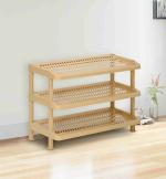 Nilkamal 3-Shelves Plastic Shoe Rack (Marble Beige)