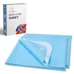 MY ARMOR Quick Dry Waterproof Baby Bed Protector Dry Sheet for Babies - (Small (50cm x 70cm) (Pack of 2), Sky Blue)