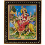 pujaNpujari Durga Maa Photo Frame with Nice Background for Wall Hanging and Pooja Room Religious Frame