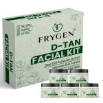 FRYGEN D-Tan Facial Cleanser- Detan Face Cleanser For Men & Women-All Skin Types, Tan Removal, Soft, Smooth & Uneven Skin Tone-Professional D-Tan facial-5 Step Kit-50 Gram Each-1 Pack