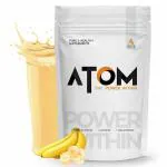 AS-IT-IS ATOM Whey Protein 1kg with Digestive Enzymes | 27g protein | 5.7g BCAA | Lab Tested | Banana fusion flavor