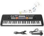 THELHARSA TOYS 49 Key Piano Keyboard Toy for Kids dc Power Option+Recording Microphone Multi Colour Keys with USB Charging Big Fun Electronics Keyboard Kids 530A1 Medium Size Easy to Use Dc Power (49 Key)
