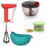 ODD M EVEN Quick Handy Chopper, Crusher, Strainer and Whisk Kitchen Tool Set