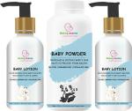 Being mama White Baby Body Lotion 200 ml And Baby Powder With Corn Starch 100 gm - Pack Of 3
