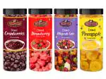 YUM YUM Dried Fruits Combo Pack 800g -Cranberries, Strawberries, Mango, Pineapple (200 g each)