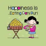 ecomology Happiness is Eating Pani Puri Ecomology Fridge Magnet 2.5 x 2.5 inch