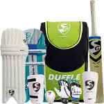 SG Summer Camp Kashmir Cricket Kit for All Ages, Green/Black, Size 6