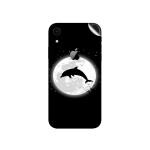GADGETSWRAP Printed Vinyl Skin Sticker for Apple iPhone XR - Moon Dolphin
