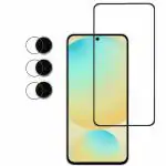 ISAAK Edge to Edge, Full Glue Tempered Glass and Camera Lens Protector compatible with Samsung Galaxy S24 FE (COMBO PACK)