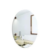 Heli Hub Wall Mount Mirror Oval Shape Frameless Unbreakable Mirror For Bathroom, Washbesin, Bedroom, Living Room[4 PCS]