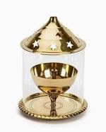 T-KA108 Brass Table Diya  (Height: 4 inch)