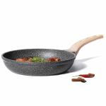 Carote Granite 28cm Frying Pan with Lid, Nonstick Induction Covered Frying Pan, Omelet Fish Pan pan