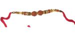 Rudraksh SWQ2qw20176 Gold Finish Rakhi Set (Rudraksh Gold Rakhi)