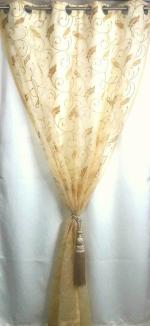 Jvin Fab Beige, Ivory Polyester Blackout Curtain, 9 Feet