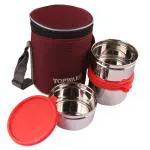 Topware 3 Stainless Steel Container Excutive Lunch Box For Office & Outdoor - Compact, Durable and Safe (1400ml) Red