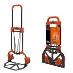 Black+Decker H201 3 Wheeled Folding Hand truck, 30/65Kg capacity Staircase Climber Trolley with TPR Soft Hand Grip, Telescopic Handle and Bungee Cord, Black and Orange Colour,(40 x 40 x 102 cm)