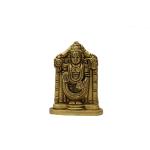 Kalarambh Bharat Haat Yellow Brass Lord Tirupati Balaji Idol Handicraft Art 5.08 x 2.03 x 7.62 cm