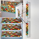 E-Retailer Exclusive Combo Set of Appliances Cover (1 Pc. of Fridge Top Cover, 2 Pc. of Refrigerator Handle Cover and 3 Pc. Of Refrigerator Mat/Fridge Shelf Mat) (Color- Multi, Design-Ethnic, Set Contains- 6 Pcs.)