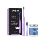 Perfora Electric Toothbrush-002 & Teeth Whitening Powder | Sonic & Automatic Smart Power Toothbrush For Dental Hygiene | Teeth Whitener & Stain Remover For Complete Care| Set of 2 | Lilac Lavender | Triple Mint